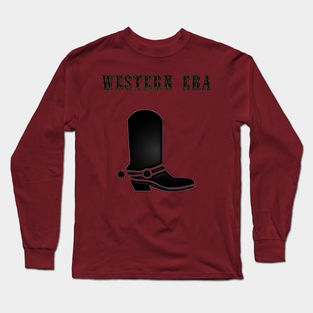 Western Era - Cowboy Boots 1 Long Sleeve T-Shirt by The Black Panther